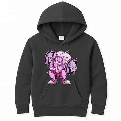 Weightlifting Rabbit Kids Hoodie