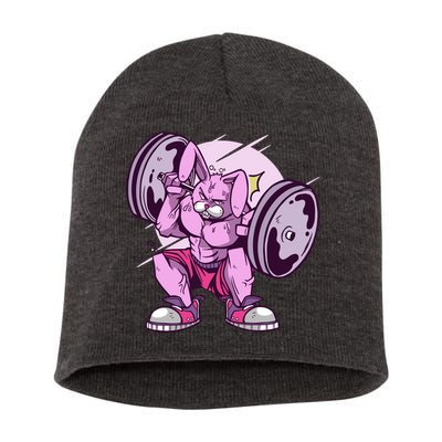 Weightlifting Rabbit Short Acrylic Beanie