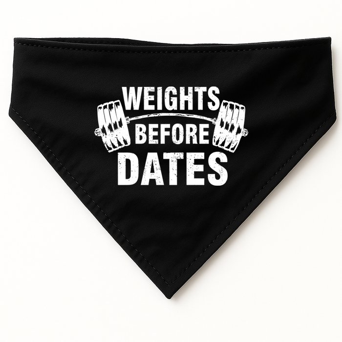 Weights Before Dates Motivation USA-Made Doggie Bandana