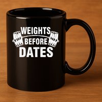 Weights Before Dates Motivation 11oz C Handle Ceramic Mug