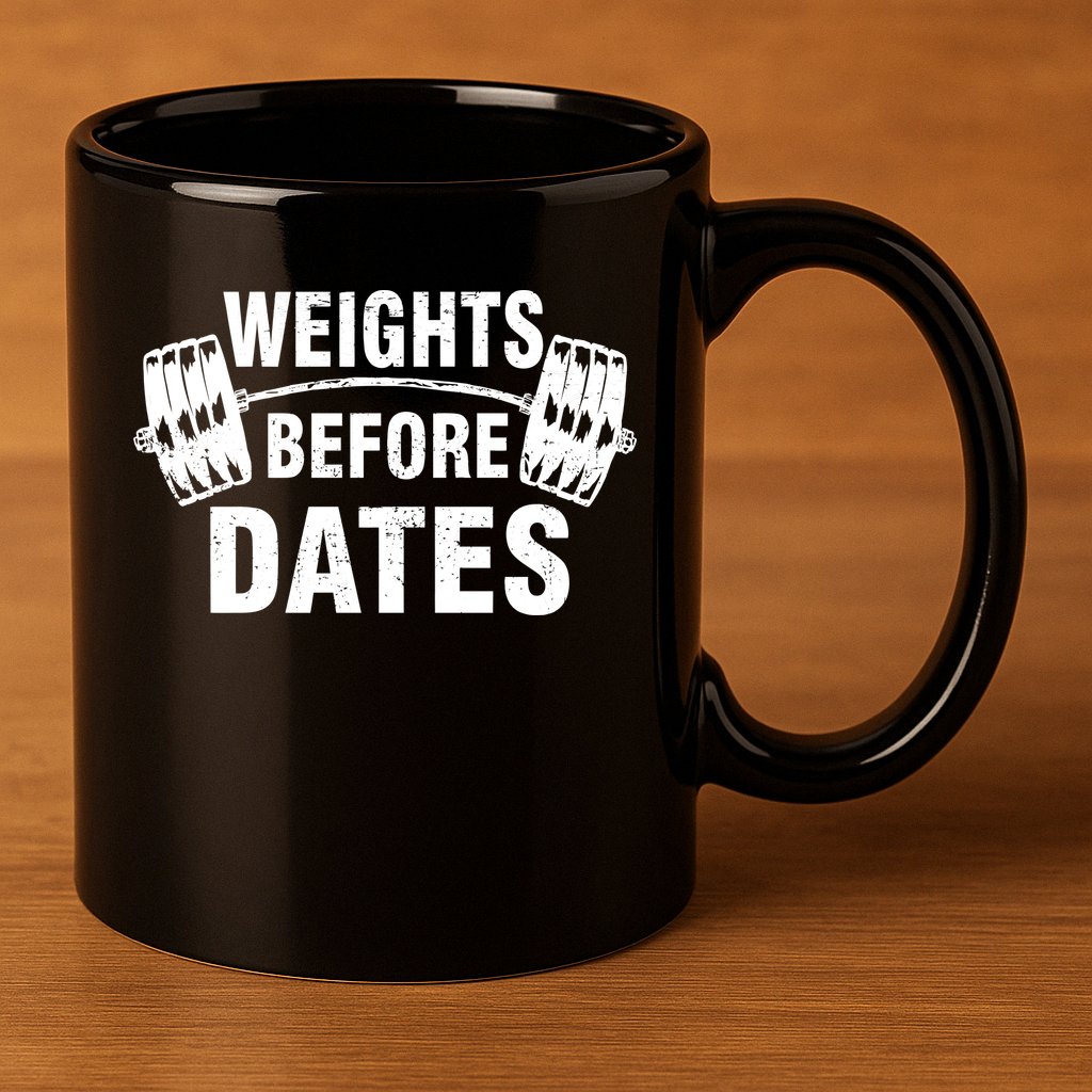 Weights Before Dates Motivation 11oz C Handle Ceramic Mug