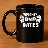 Weights Before Dates Motivation 11oz C Handle Ceramic Mug