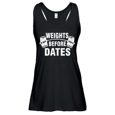 Weights Before Dates Motivation Ladies Essential Flowy Tank