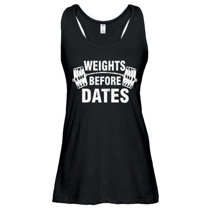 Weights Before Dates Motivation Ladies Essential Flowy Tank