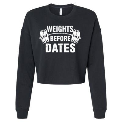 Weights Before Dates Motivation Cropped Pullover Crew