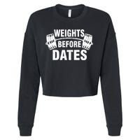Weights Before Dates Motivation Cropped Pullover Crew