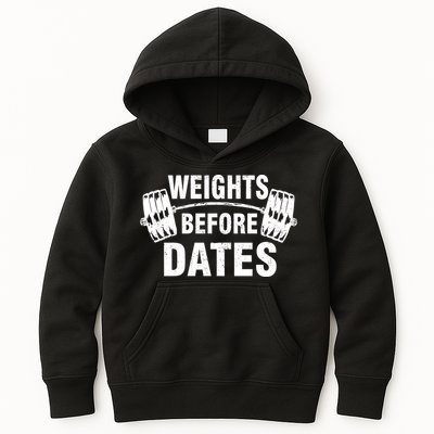 Weights Before Dates Motivation Kids Hoodie