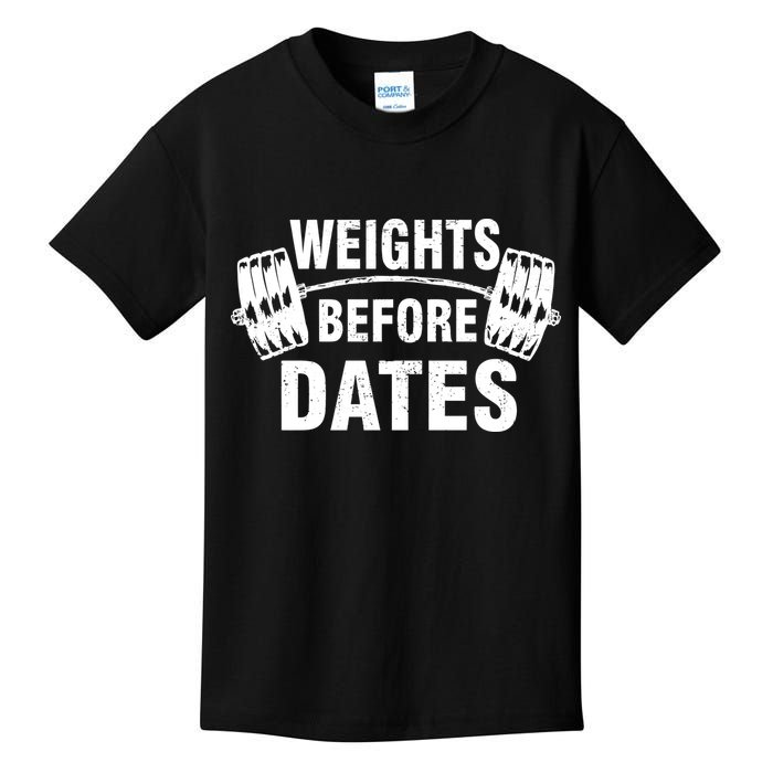 Weights Before Dates Motivation Kids T-Shirt