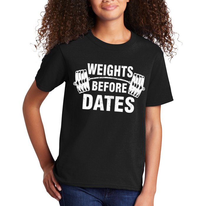 Weights Before Dates Motivation Kids T-Shirt