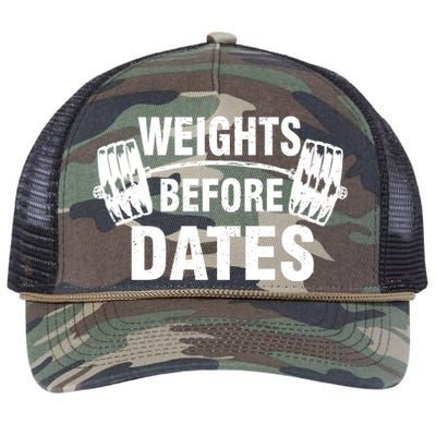 Weights Before Dates Motivation Retro Rope Trucker Hat Cap