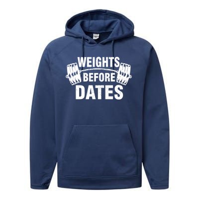 Weights Before Dates Motivation Performance Fleece Hoodie