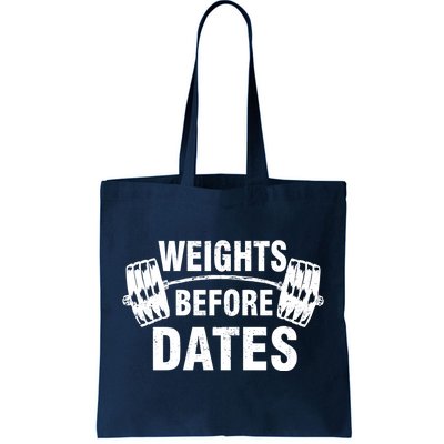 Weights Before Dates Motivation Tote Bag