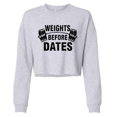 Weights Before Dates Motivation Cropped Pullover Crew