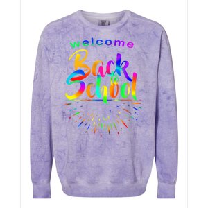 Welcome Back To School Colorblast Crewneck Sweatshirt