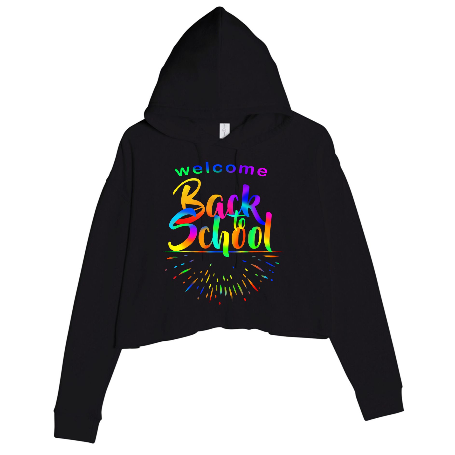 Welcome Back To School Crop Fleece Hoodie