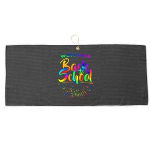 Welcome Back To School Large Microfiber Waffle Golf Towel