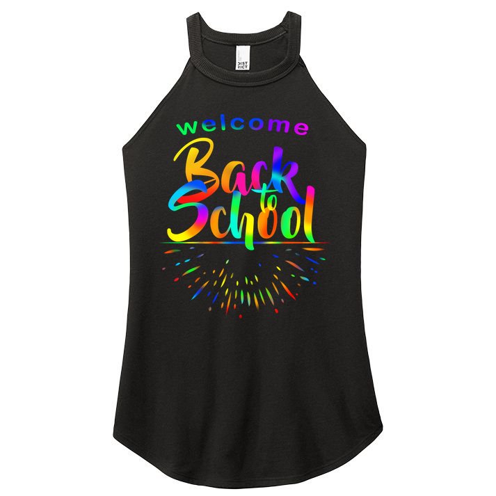Welcome Back To School Women's Perfect Tri Rocker Tank
