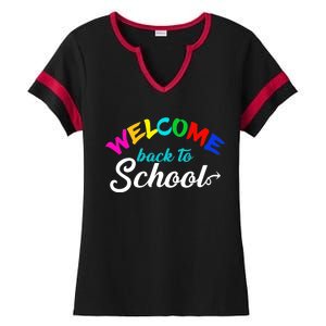 Welcome Back To School Arrow Ladies Halftime Notch Neck Tee