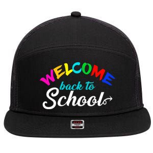 Welcome Back To School Arrow 7 Panel Mesh Trucker Snapback Hat