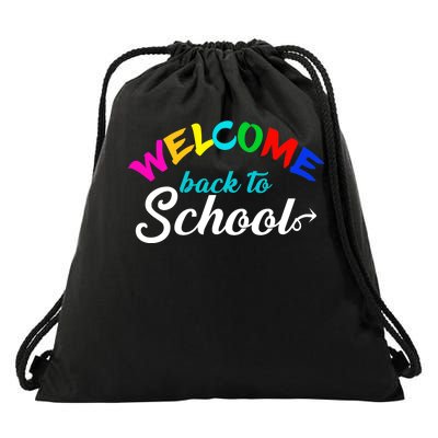 Welcome Back To School Arrow Drawstring Bag