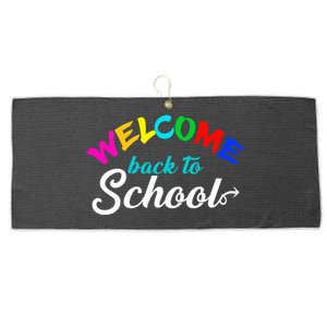 Welcome Back To School Arrow Large Microfiber Waffle Golf Towel