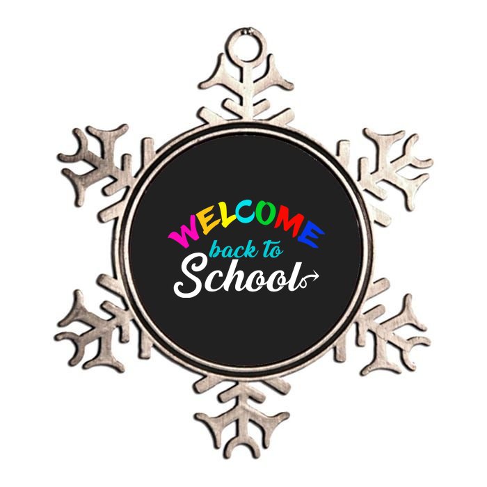 Welcome Back To School Arrow Metallic Star Ornament