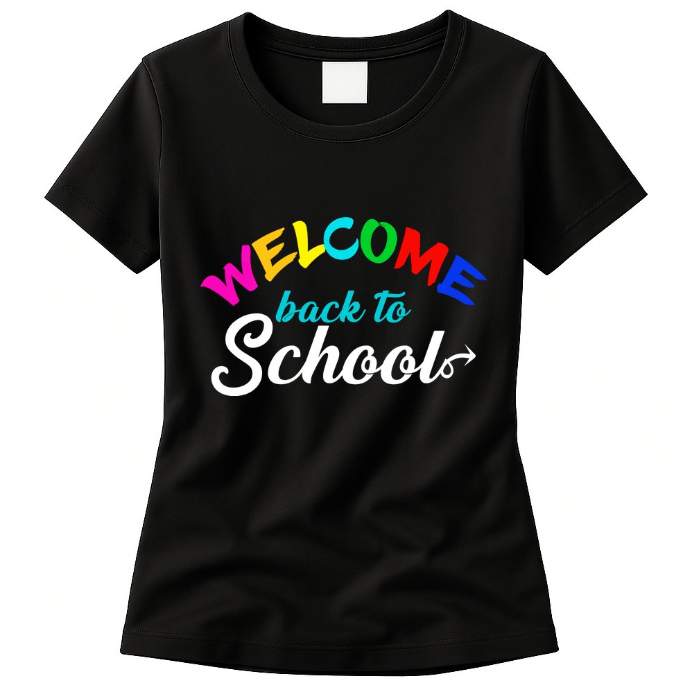 Welcome Back To School Arrow Womens T-Shirt