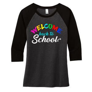 Welcome Back To School Arrow Women's Tri-Blend 3/4-Sleeve Raglan Shirt