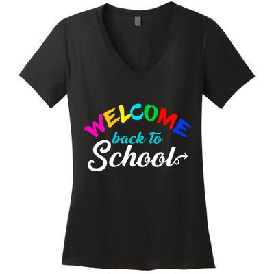 Welcome Back To School Arrow Women's V-Neck T-Shirt