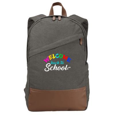 Welcome Back To School Arrow Cotton Canvas Backpack