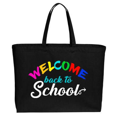 Welcome Back To School Arrow Cotton Canvas Jumbo Tote