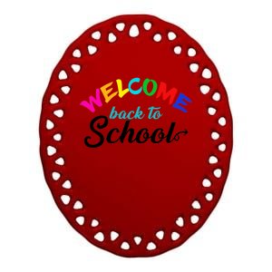 Welcome Back To School Arrow Ceramic Oval Ornament