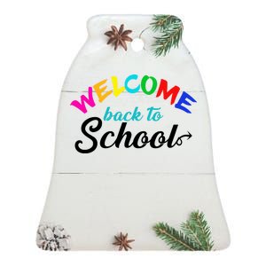 Welcome Back To School Arrow Ceramic Bell Ornament