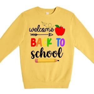 Welcome Back To School Teachers Students Premium Crewneck Sweatshirt