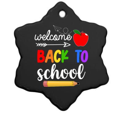 Welcome Back To School Teachers Students Ceramic Star Ornament