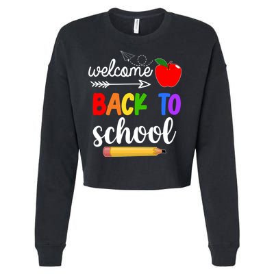Welcome Back To School Teachers Students Cropped Pullover Crew