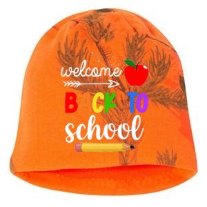 Welcome Back To School Teachers Students Kati - Camo Knit Beanie