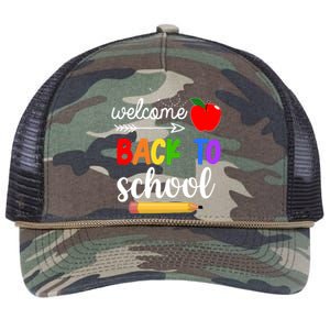 Welcome Back To School Teachers Students Retro Rope Trucker Hat Cap