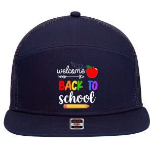 Welcome Back To School Teachers Students 7 Panel Mesh Trucker Snapback Hat