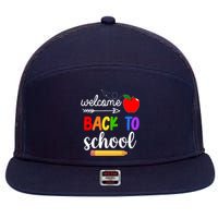 Welcome Back To School Teachers Students 7 Panel Mesh Trucker Snapback Hat