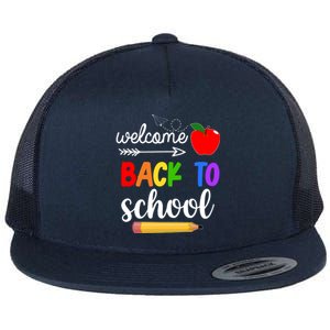 Welcome Back To School Teachers Students Flat Bill Trucker Hat