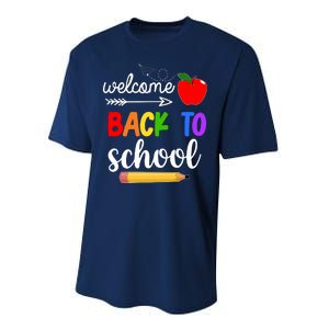 Welcome Back To School Teachers Students Performance Sprint T-Shirt