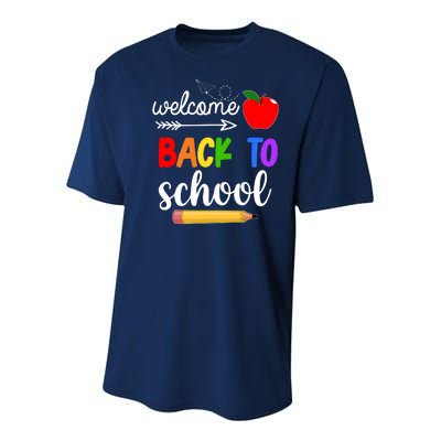 Welcome Back To School Teachers Students Youth Performance Sprint T-Shirt