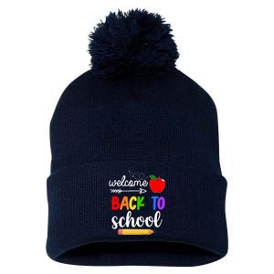 Welcome Back To School Teachers Students Pom Pom 12in Knit Beanie