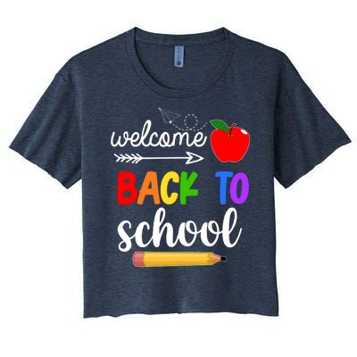 Welcome Back To School Teachers Students Women's Crop Top Tee