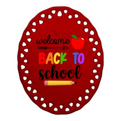 Welcome Back To School Teachers Students Ceramic Oval Ornament