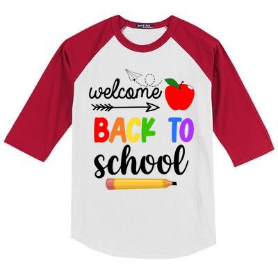 Welcome Back To School Teachers Students Kids Colorblock Raglan Jersey