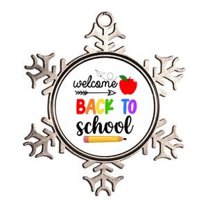 Welcome Back To School Teachers Students Metallic Star Ornament