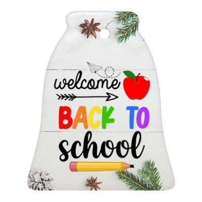 Welcome Back To School Teachers Students Ceramic Bell Ornament