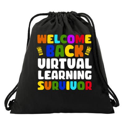 Welcome Back To School Virtual Learning Survivor Drawstring Bag